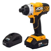 JCB 18V Cordless Impact Driver, 2.0Ah Lithium-ion Battery & Fast Charger